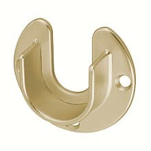 1-5/16" Diameter Open Flange for Round Closet Rods, Dull Brass Finish