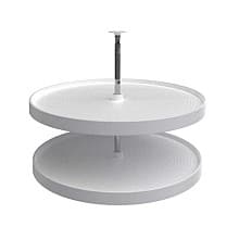 18" Full-Circle Lazy Susan, 32" Height, White, Bulk (6 Sets)
