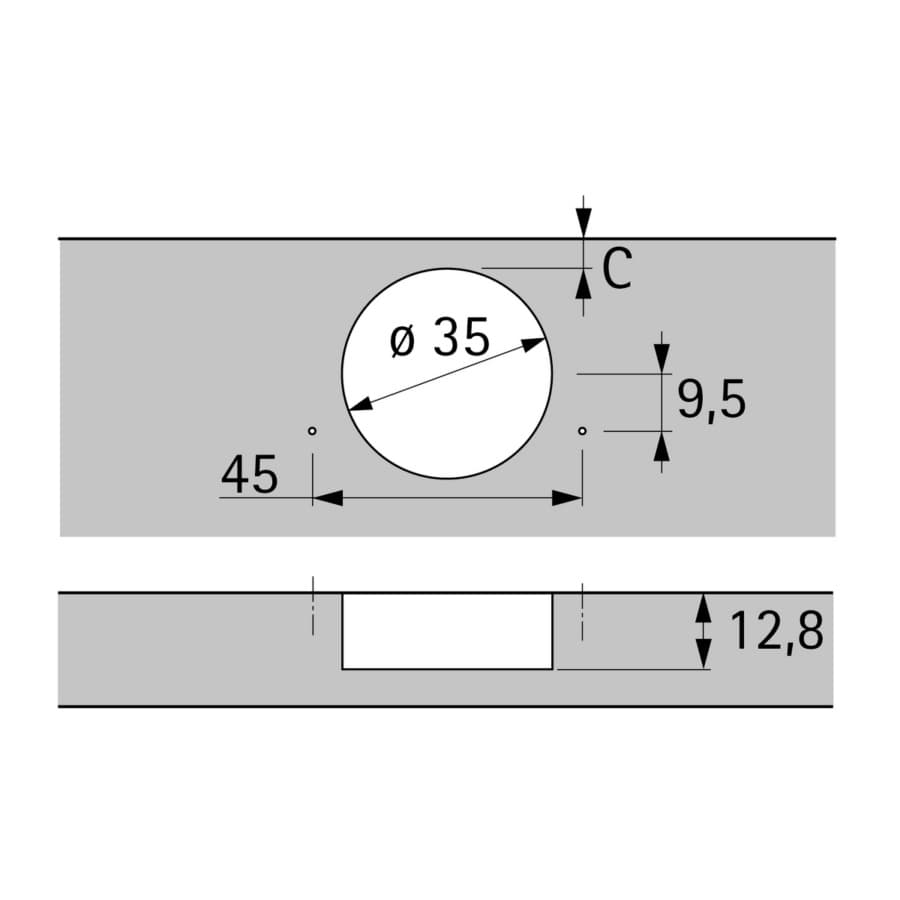 Hettich Intermat Self-Close Full Overlay Face-Frame;Frameless Hinges Nickel, 125° Screw-On, 1070715, detail 2