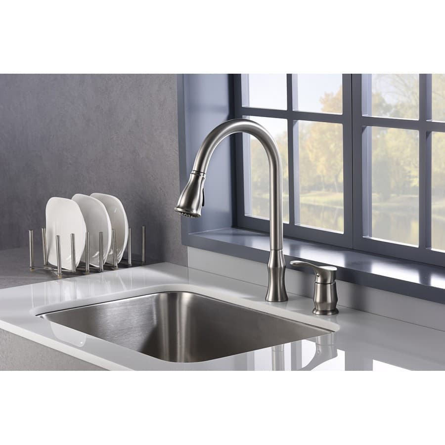 Karran Hillwood ADA Single Handle Pull-Down Kitchen Faucet, Stainless Steel, KKF260SS, detail 1