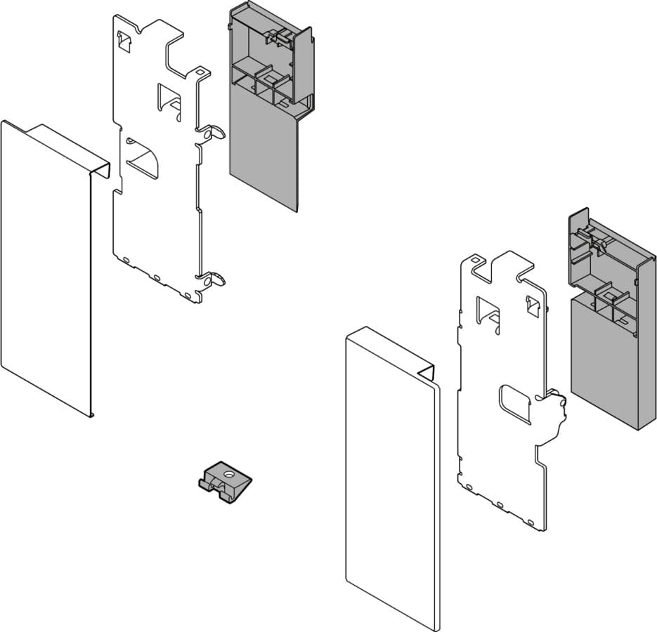 LEGRABOX front fixing bracket, height K, for interior drawer, right+left, for LEGRABOX pure, detail