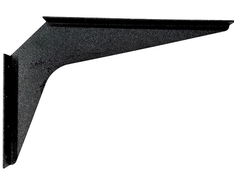 18" x 12" Heavy Duty Workstation Bracket, Black Finish (1 Pair), detail