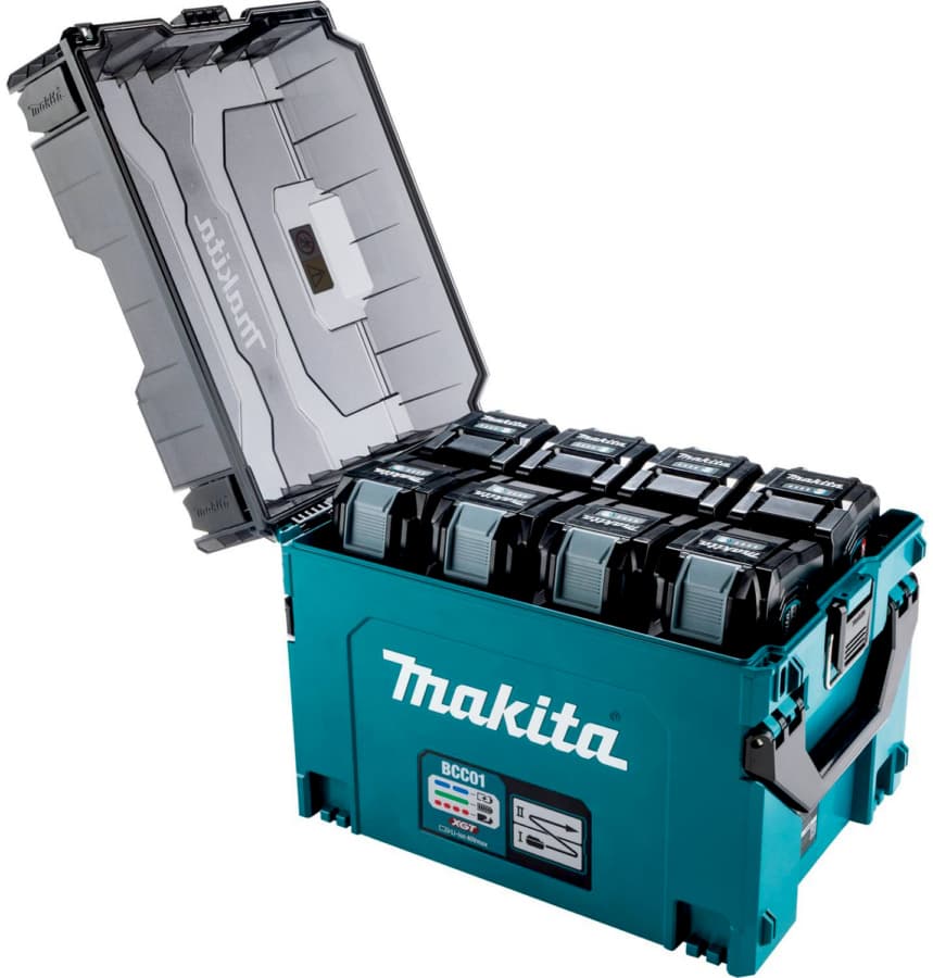 Makita BCC01 (8_0ah batteries lid open)