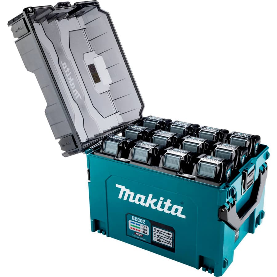 Makita BCC02 (4_0ah batteries lid open)