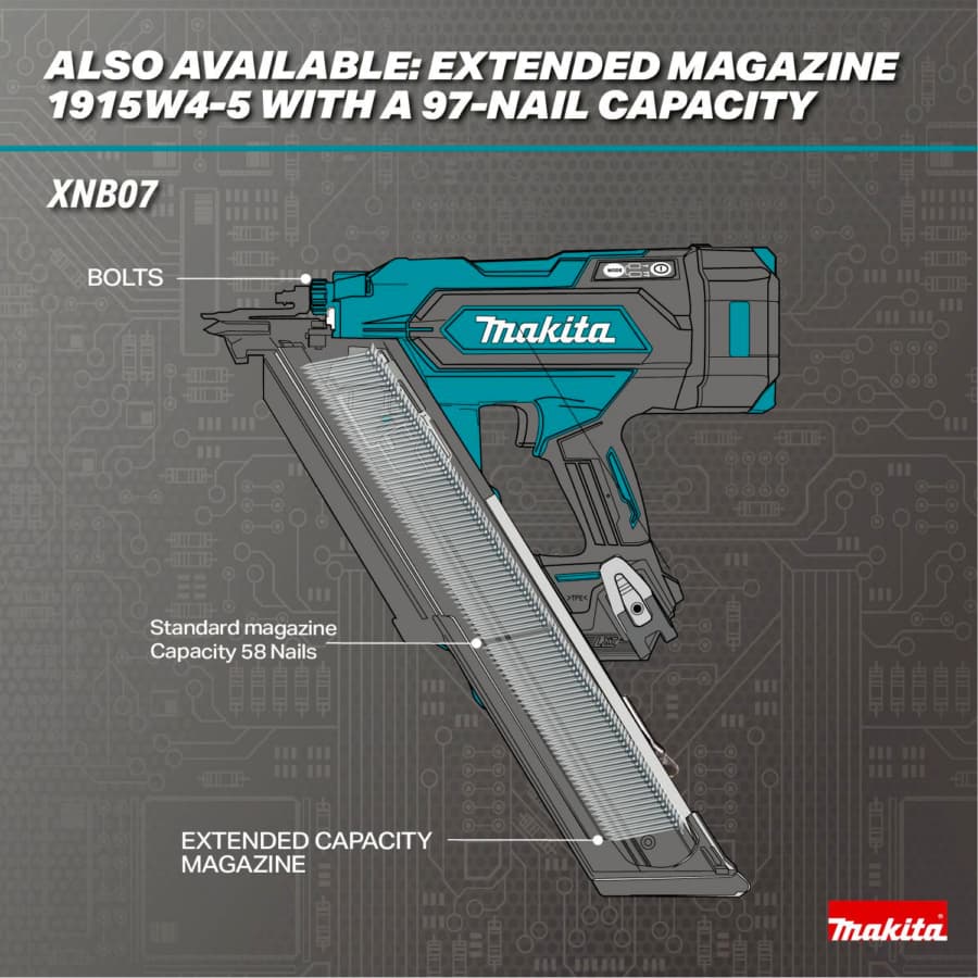 Makita XNB07 CAPACITY