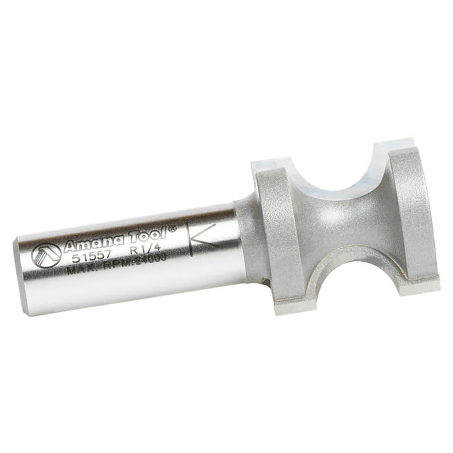Amana 1" x 1/4" Radius Bull Nose Router Bit, 2-Flute, 1/2" Shank
