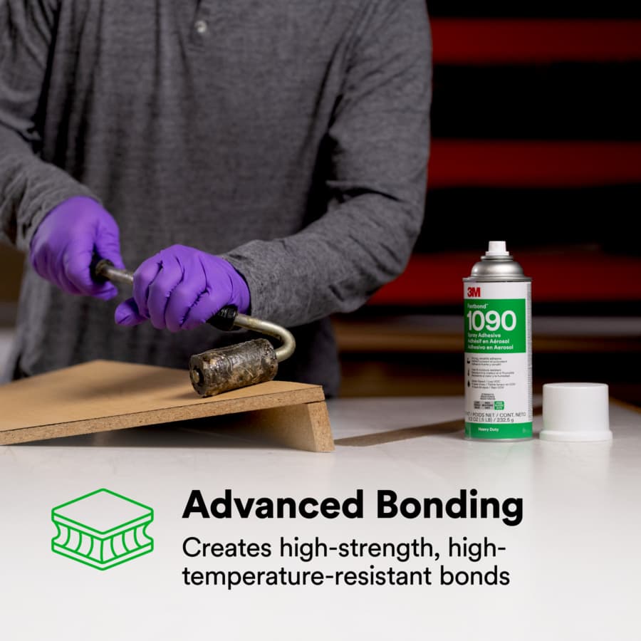 1090 Fastbond™ Multipurpose Adhesive High Strength, Water Based, Low VOC, Clear, 8.2 oz Aerosol Canister, detail 5
