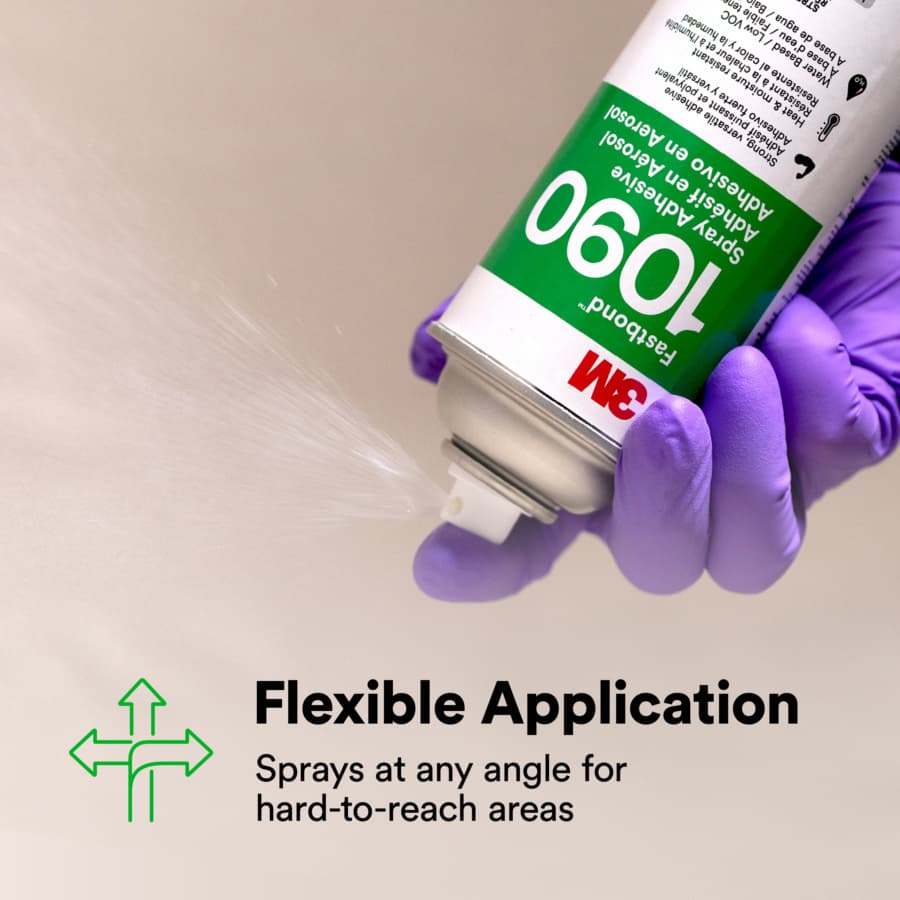 1090 Fastbond™ Multipurpose Adhesive High Strength, Water Based, Low VOC, Clear, 8.2 oz Aerosol Canister, detail 3