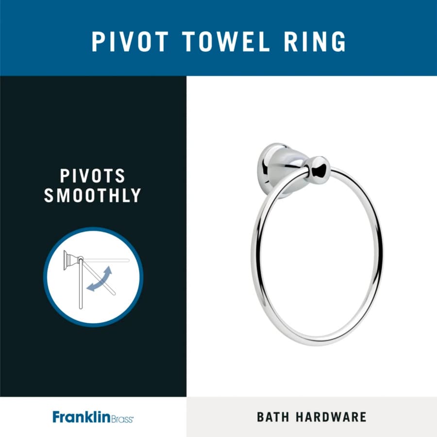 Franklin Brass Kinla Towel Ring, Polished Chrome - KIN46-PC-1, detail 3