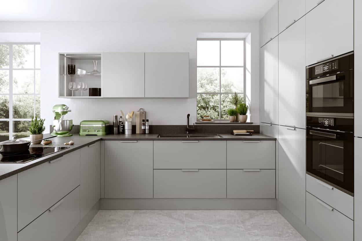SALT Decorative Panels, PRO PET Collection, SLTPRO0038 Grigio Chiaro Opaco, Super Matte Finish, lifestyle 1