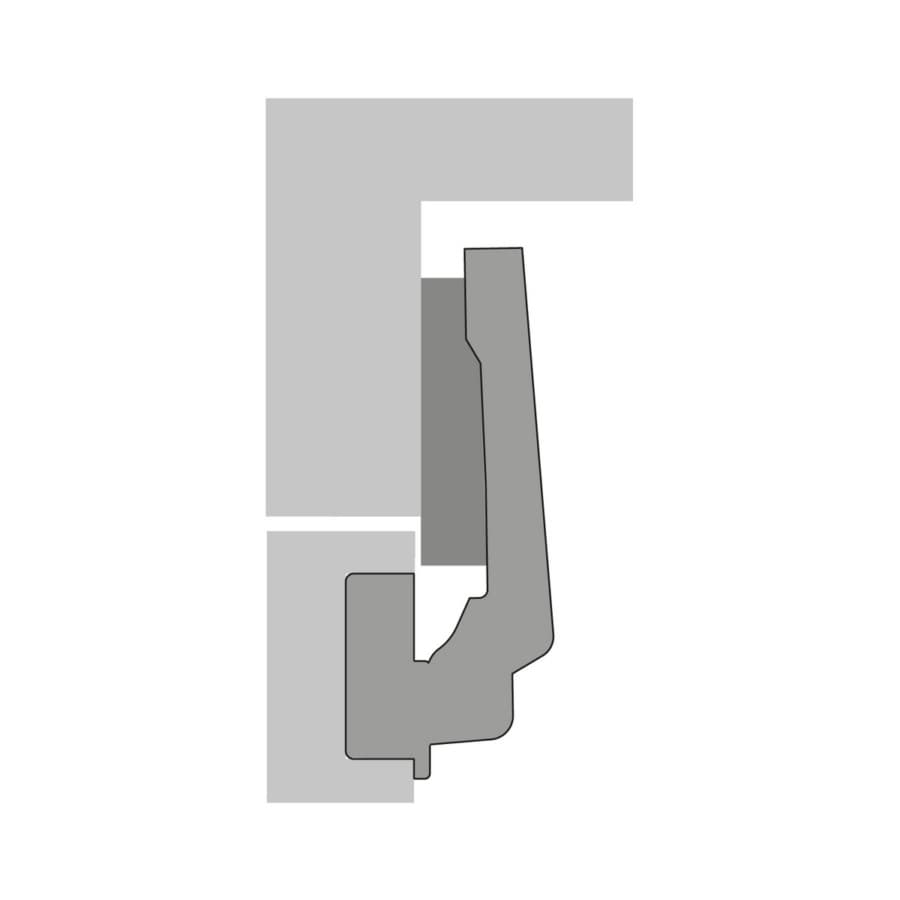 Hettich Intermat Self-Close Inset Overlay 90° Angle Face-Frame;Frameless Blind Corner Hinge Nickel, 95° Dowel - 9043682, detail 1
