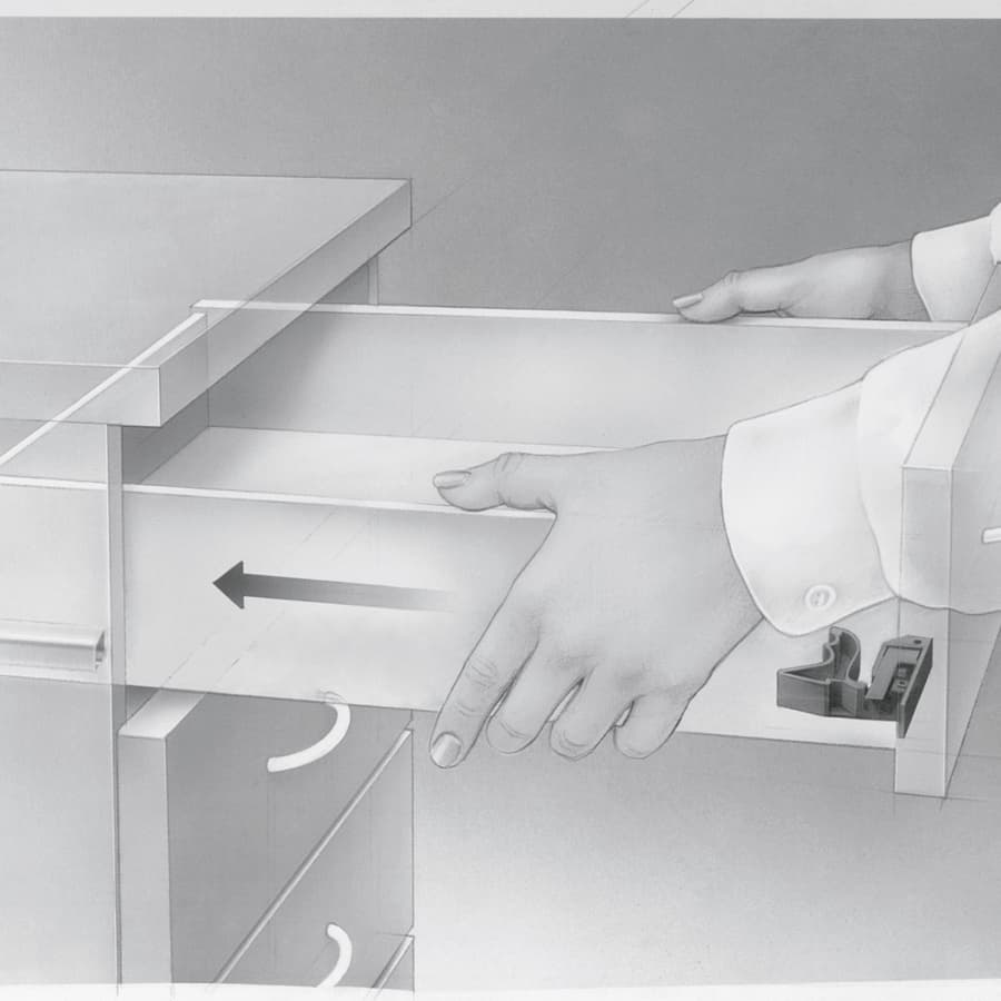 Hettich Quadro V6 250mm Soft-Close Full Extension Undermount Drawer Slides, Ball Bearing Left hand Zinc - 9049306, detail 3