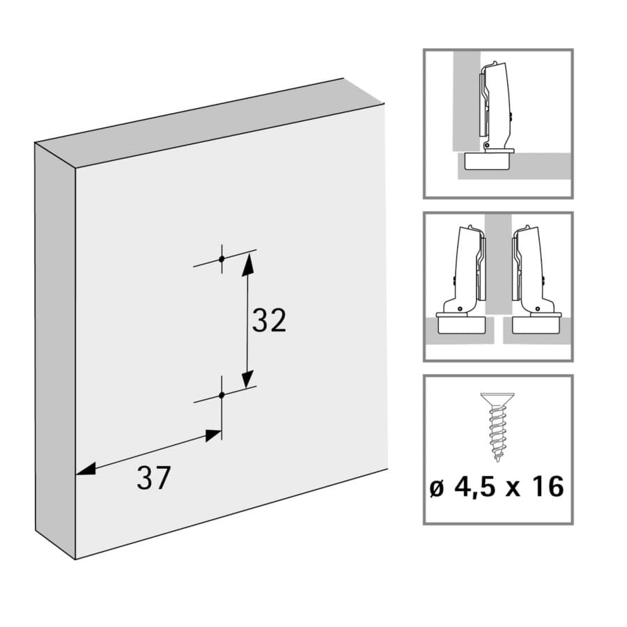 Adjustment Cross Mounting Plate, Nickel-Plated, Screw-On, 5mm, detail 1