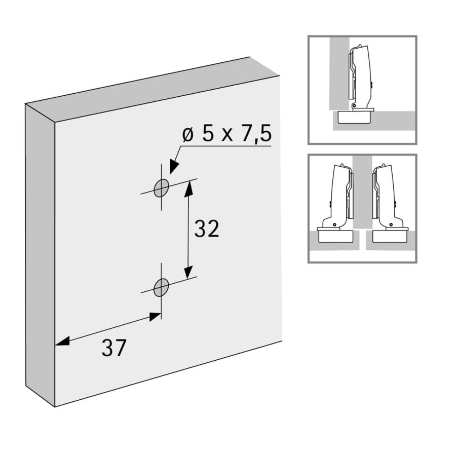 Adjustment Cross Mounting Plate with Locating Pin/Special Screw, Nickel-Plated, 0mm, detail 1