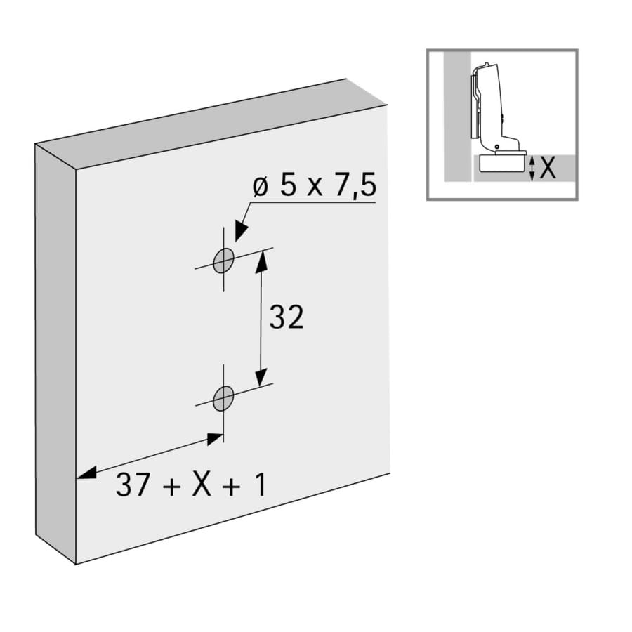 Adjustment Cross Mounting Plate with Locating Pin/Special Screw, Nickel-Plated, 0mm, detail 2