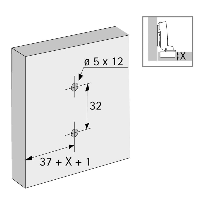Cross Mounting Plate with Direct Height Adjustment, Nickel-Plated, 3mm, detail 2