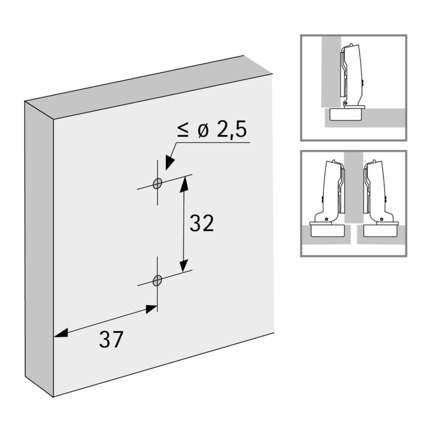 Adjustment Steel Cross Mounting Plate with Chipboard Screw, Nickel-Plated, 5mm, detail 1