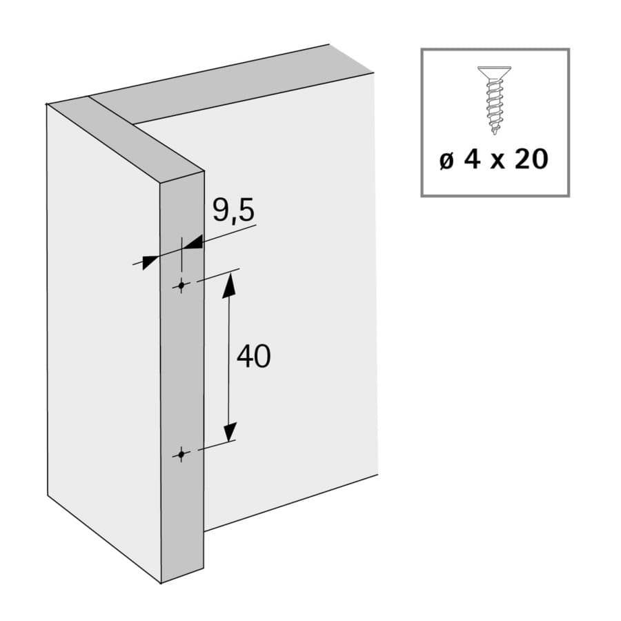 Face Frame Mounting Plate with Height Adjustment, Nickel-Plated, Screw-On, 1.5mm, detail 1