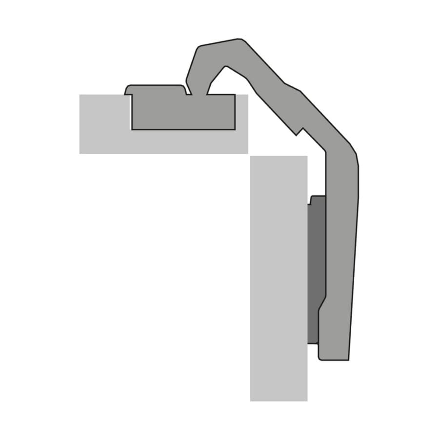 Hettich Intermat Self-Close Overlay Face-Frame;Frameless Pie Cut Corner Hinge Nickel, 50° Dowel - 9090119, detail 1