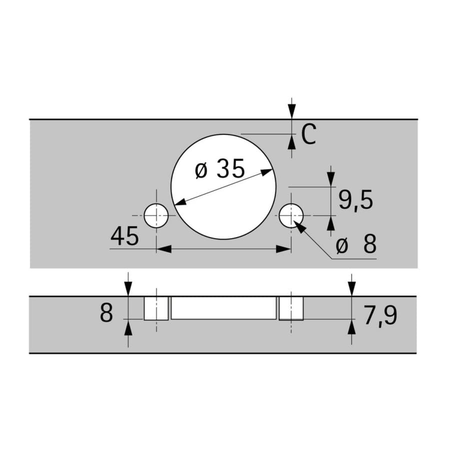 Hettich Sensys Soft-Close Silent System Inset Overlay Face-Frame;Frameless Hinges Nickel, 110° Dowel - 9094326, detail 2