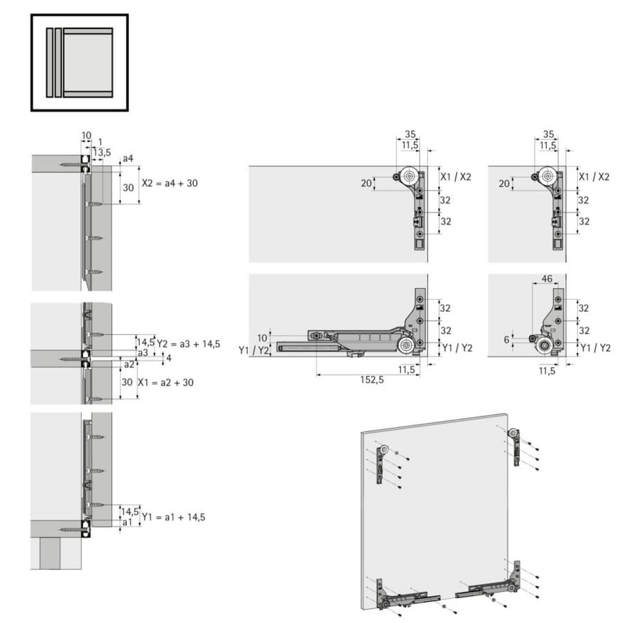 SlideLine M Profile Set, 18mm High, 2500mm, detail 2