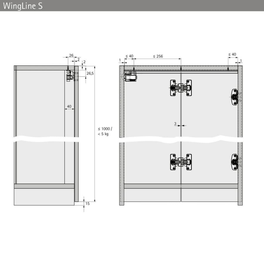 1200mm WingLine L Guide Profile, Anodized, detail 5