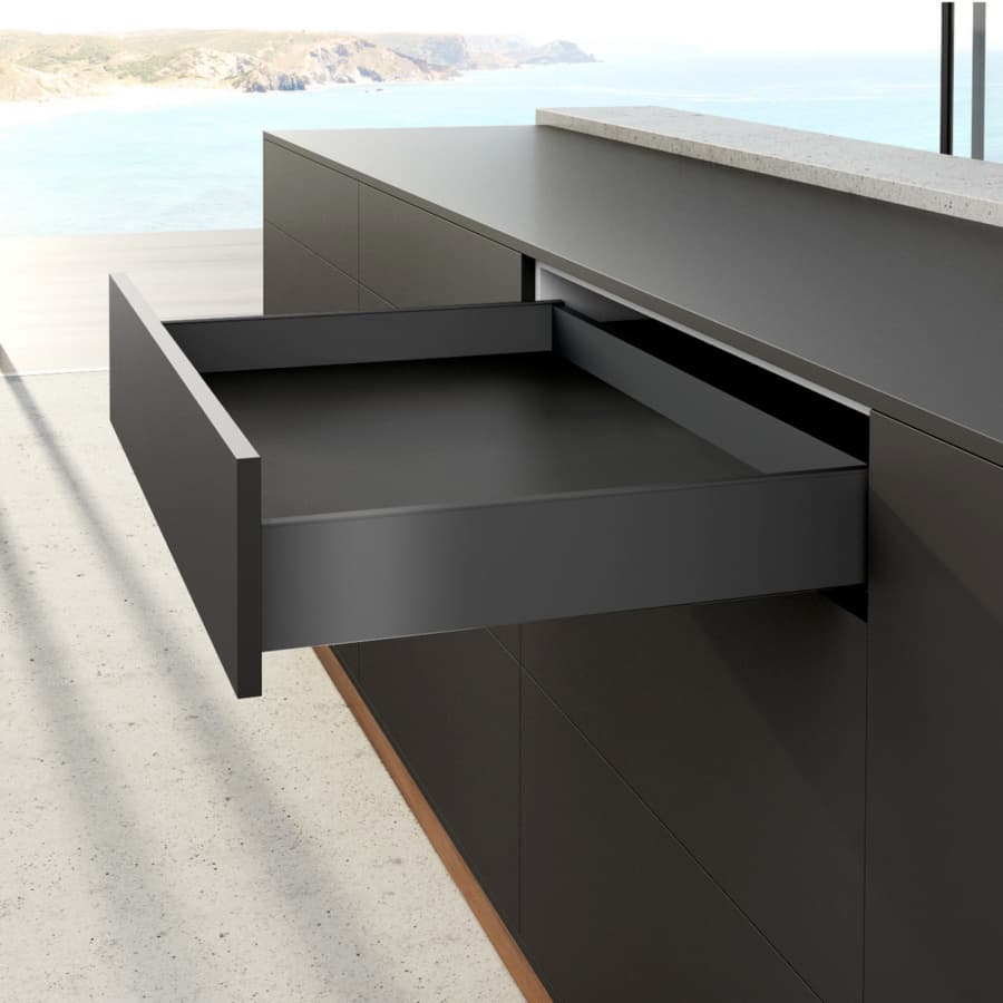 Hettich AvanTech YOU Left Hand Drawer Side Profile, 101mm Drawer Height, Anthracite, 550mm, detail 2
