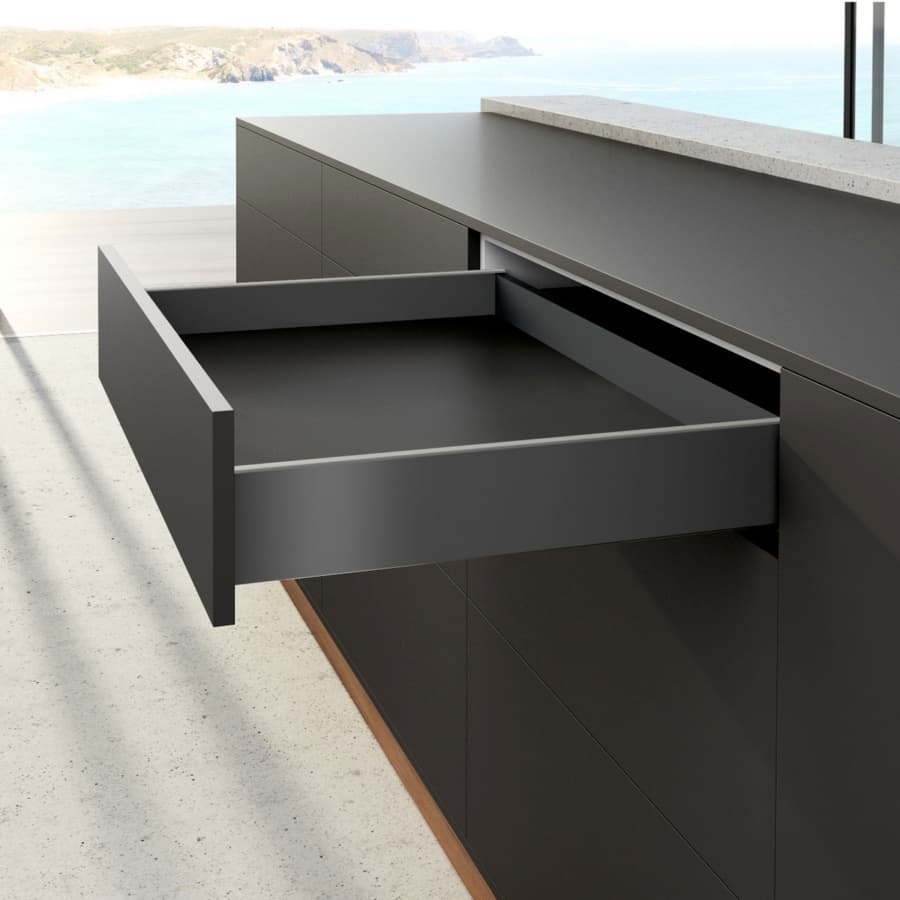 Hettich AvanTech YOU Left Hand Drawer Side Profile, 101mm Drawer Height, Anthracite, 550mm, detail 3