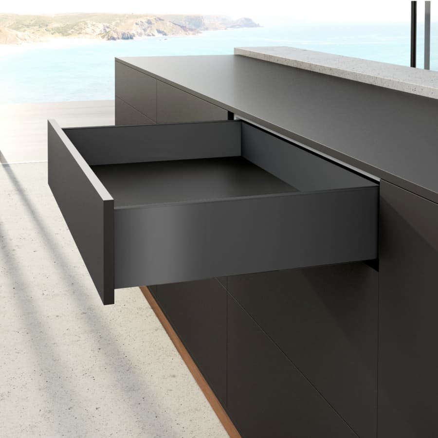 Hettich AvanTech YOU Left Hand Drawer Side Profile, 139mm Drawer Height, Anthracite, 500mm, detail 2