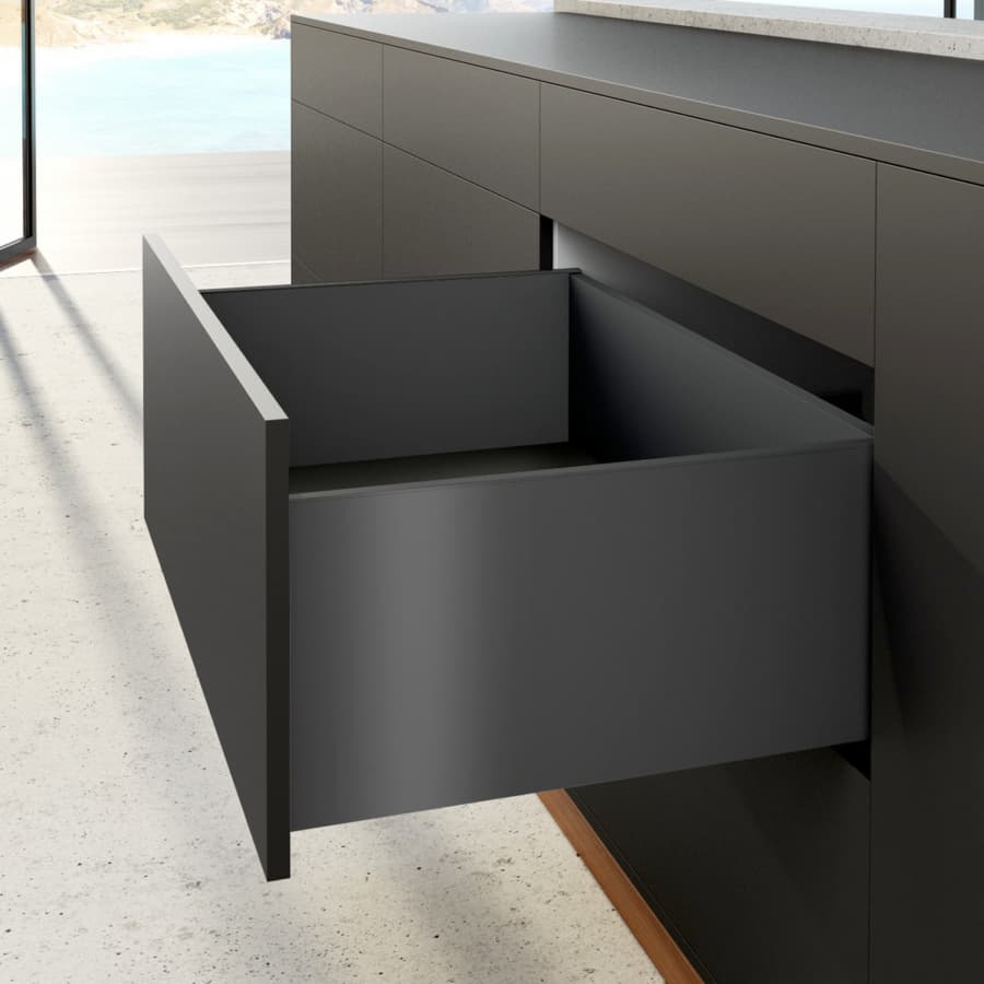 Hettich AvanTech YOU Left Hand Drawer Side Profile, 251mm Drawer Height, Anthracite, 350mm, detail 2