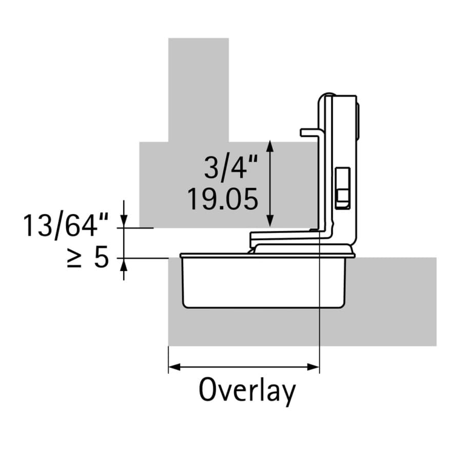 Hettich Optimat Self-Close 1-1/4" Overlay 3D Face-Frame Hinges Nickel, 105° Dowel - 9285004, detail 1