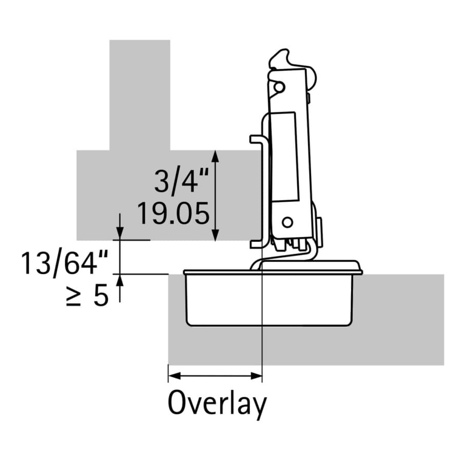 Hettich Optimat Self-Close 1/2" Overlay 3D Face-Frame Hinges Nickel, 105° Dowel - 9285007, detail 2