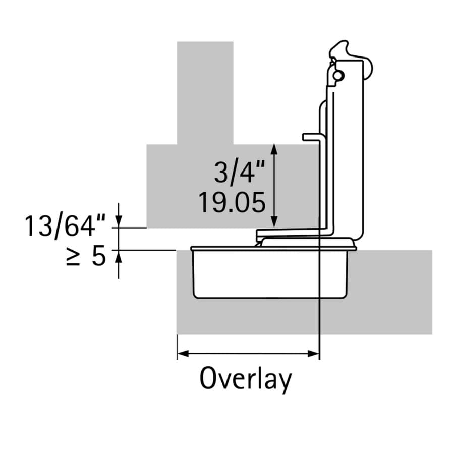 Hettich Optimat Self-Close 1/2" Overlay 3D Face-Frame Hinges Nickel, 105° Dowel - 9285007, detail 4