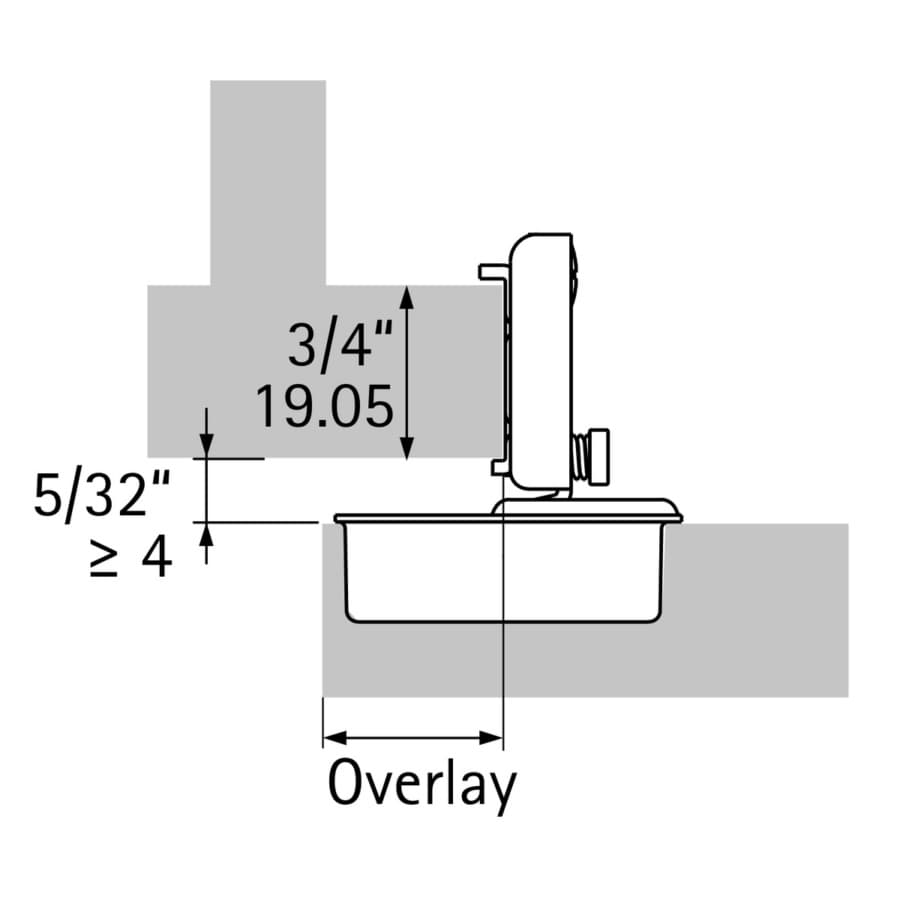 Hettich Optimat Self-Close 1/2" Overlay 3D Face-Frame Hinges, 105° Dowel - 9295568, detail 2