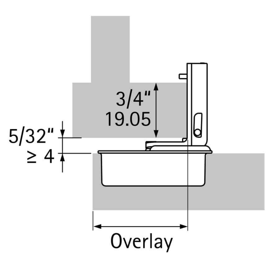Hettich Optimat Self-Close 1-1/4" Overlay 3D Face-Frame Hinges, 105° Dowel - 9295570, detail 2