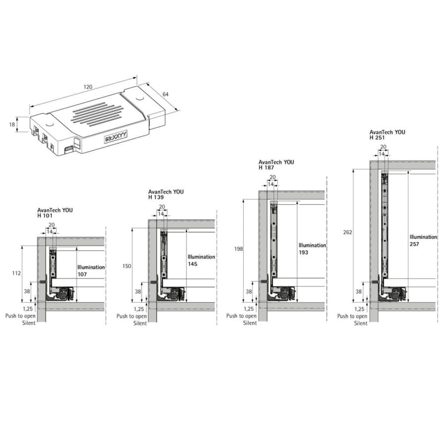 AvanTech YOU Illumination Design Profile, Stainless Steel, 400mm, detail 3