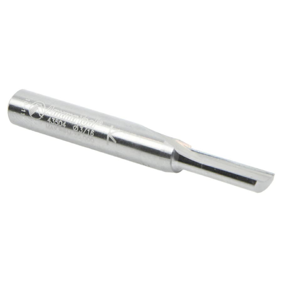 3/16" x 2" Single 'O' Flute Plastic Cutting Router Bit, 1-Flute, 1/4" Shank, detail 2
