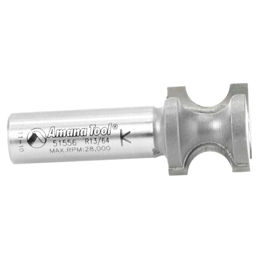 Amana 7/8" x 13/64" Radius Bull Nose Router Bit, 2-Flute, 1/2" Shank, detail