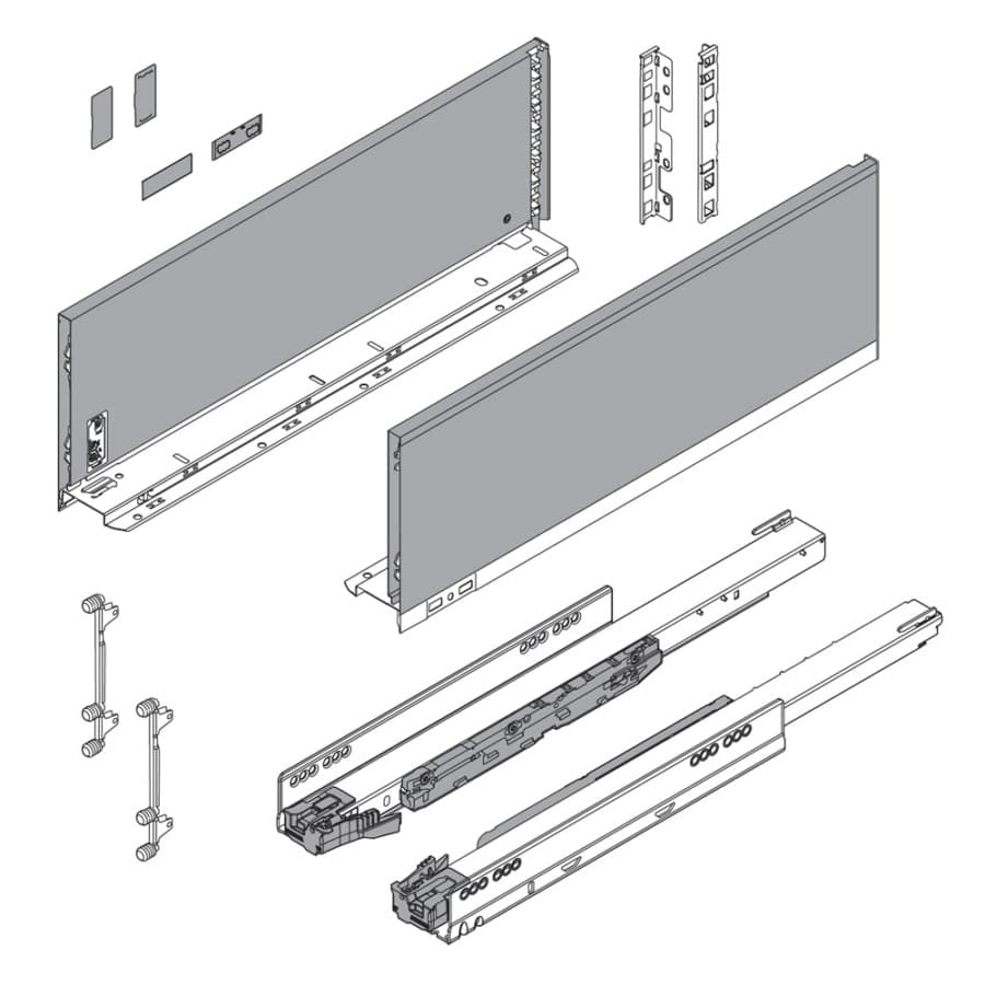 22" Legrabox Drawer System C Height, 7", 125lb Capacity Full-Extension with BLUMOTION, Silk White, detail 5