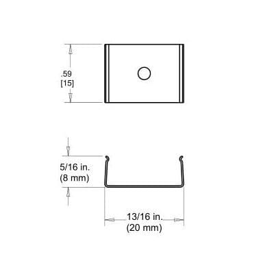 Tresco Infinex Extrusion Swivel U-clip Set, line drawing