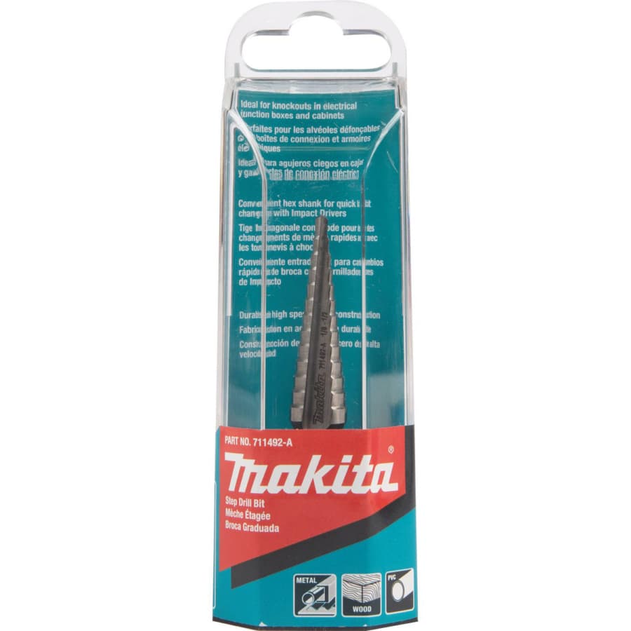 Makita 1/8" - 1/2" High Speed Steel Step Drill Bit 1/4" Shank, 711492-A, detail 1