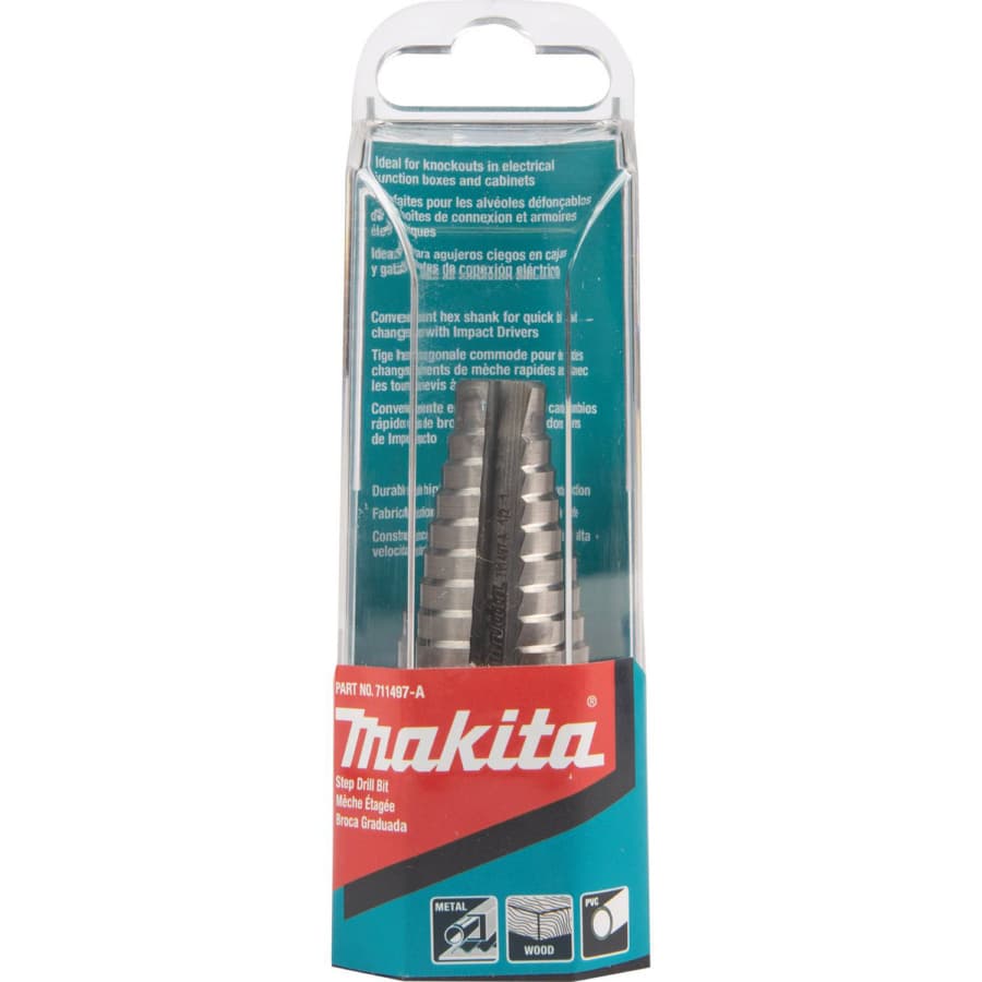Makita 1/2" - 1" High Speed Steel Step Drill Bit 1/4" Shank, 711497-A, detail 1