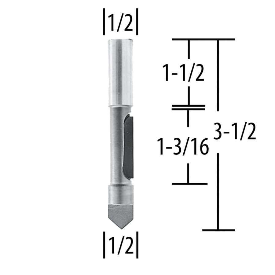 1/2" x 3-1/2" Panel Pilot Router Bit, 1-Flute, 1/2" Shank, detail 1