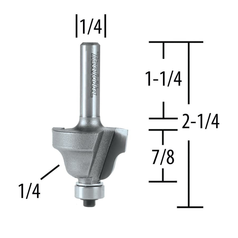 1/4" Radius Roman Ogee Router Bit, 2 Flute, 1/4" Shank, detail 1