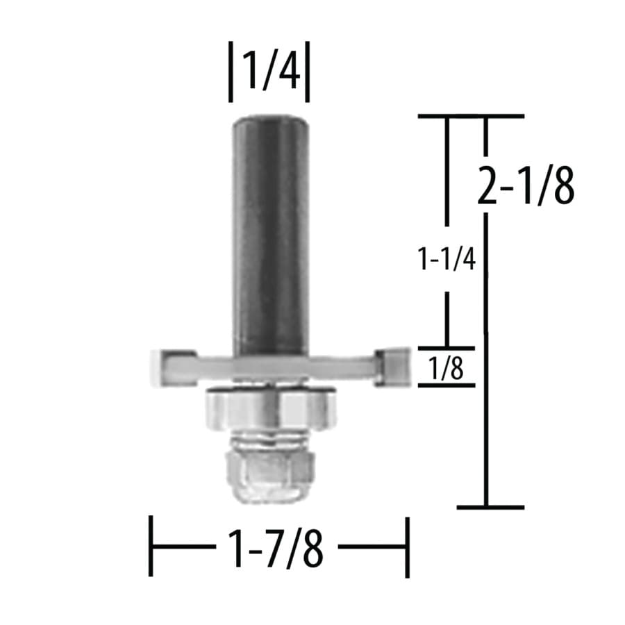 1-7/8" x 2-1/8" Slot Cutter Router Bit, 3-Flute, 1/4"Shank, 1/8" Cutting Height, detail 1