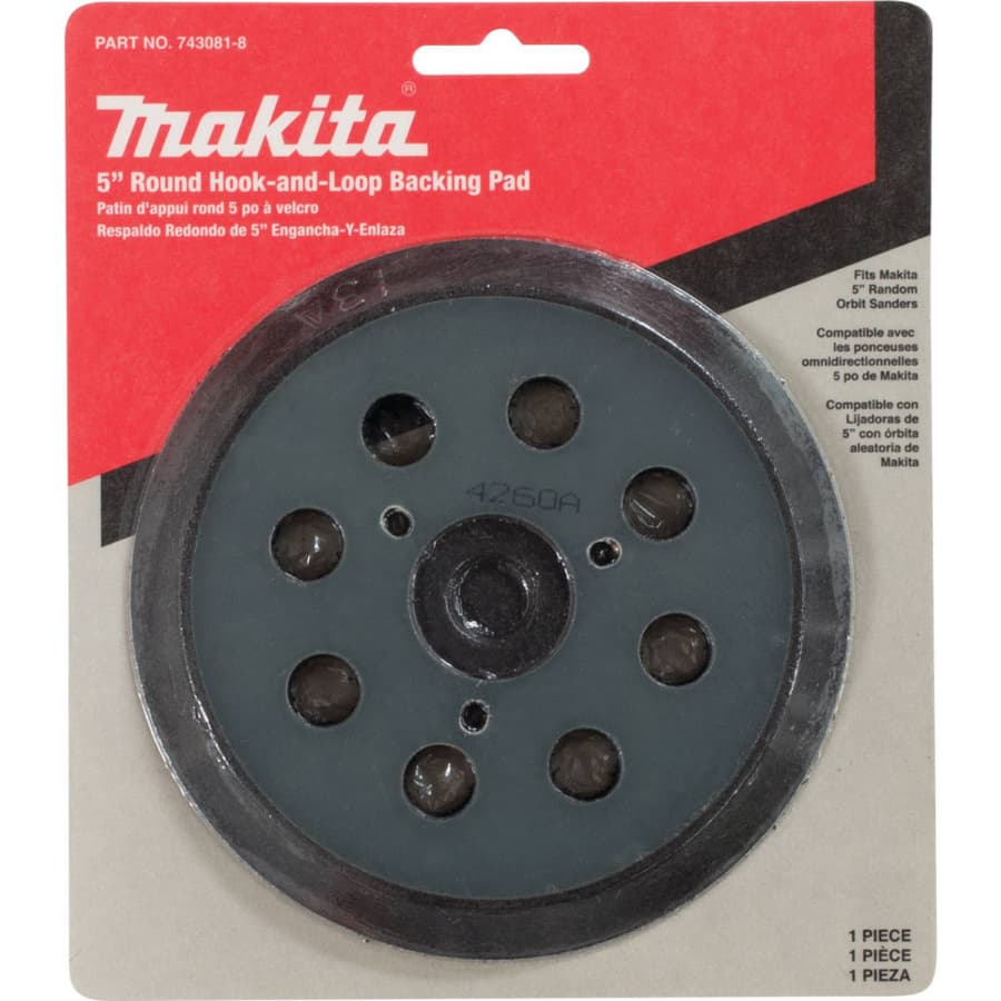 Makita Replacement Pad 8-hole 5" Round Pad - Vacuum Hook and Loop, - 743081-8, detail 4