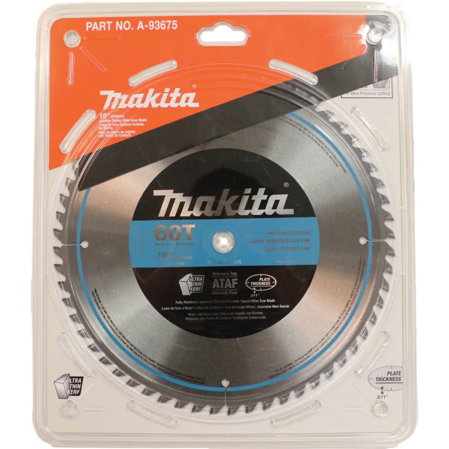 Makita Micro-Polished 10" Diameter with 5/8" Arbor 60 Tooth Plywood / Laminate Saw Blade, A-93675, detail 2