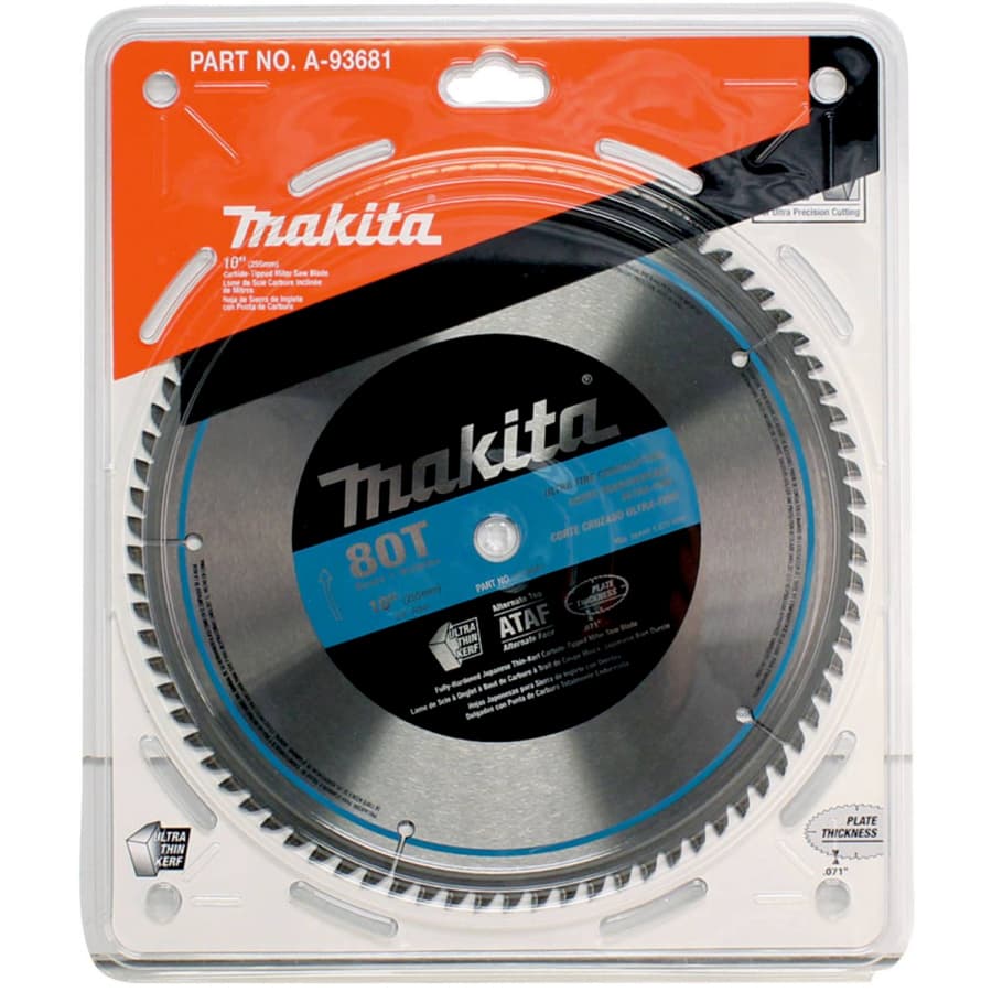 Makita Micro-Polished 10" Diameter with 5/8" Arbor 80 Tooth Melamine Saw Blade, A-93681, detail 2