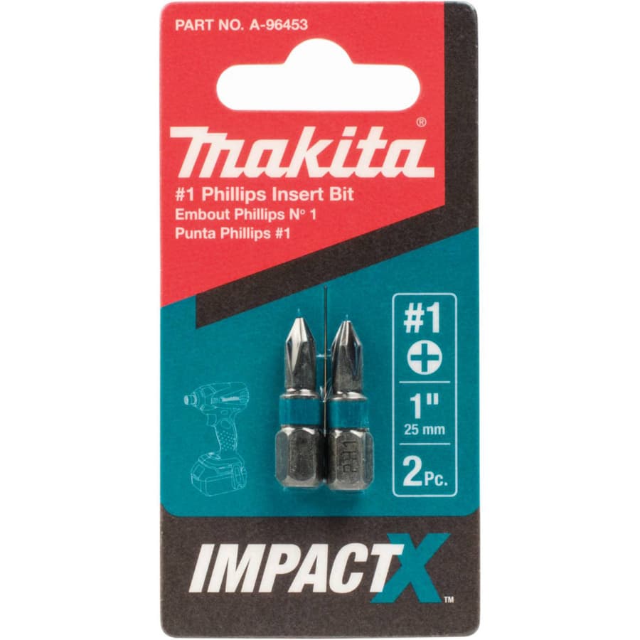 #1 x 1" ImpactX Phillips Drive Insert Bit (2/Pack), detail 1