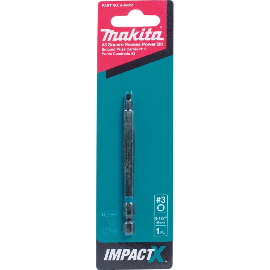 #3 x 3-1/2" ImpactX Square Drive Recess Power Bit, detail 1